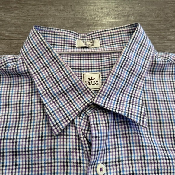 Peter Millar Shirt Mens Extra Large Plaid Casual Golf Adult Preppy‎ Classiccore - Picture 2 of 11
